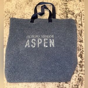 Giorgio Armani Aspen Blue Fleece Tote